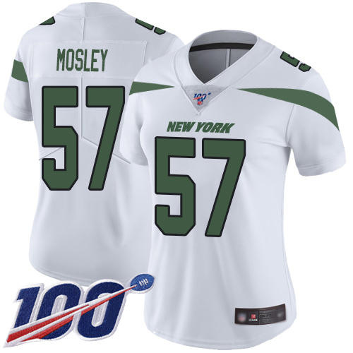 New York Jets Limited White Women C.J. Mosley Road Jersey NFL Football #57 100th Season Vapor Untouchable